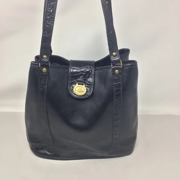 Vintage Black Brahmin Classic Tote - Picture 1 of 16